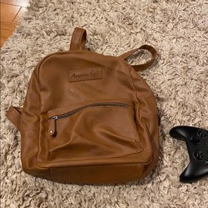 american eagle leather back pack